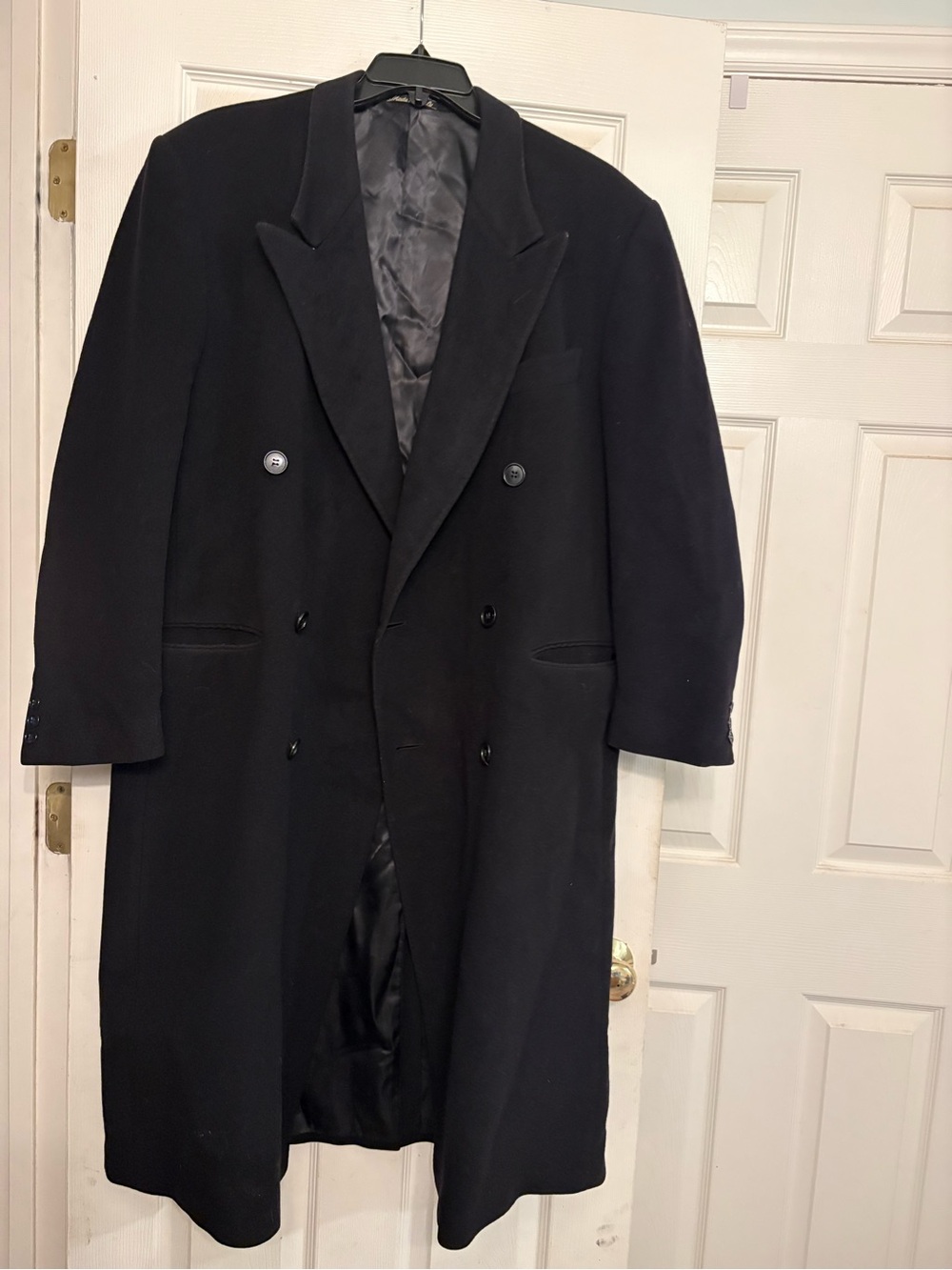 Giorgio Armani Black Double-Breasted Pea Coat